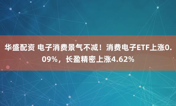 华盛配资 电子消费景气不减！消费电子ETF上涨0.09%，长盈精密上涨4.62%