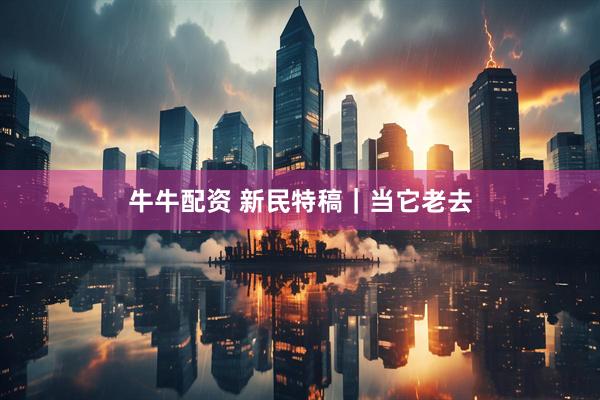 牛牛配资 新民特稿｜当它老去
