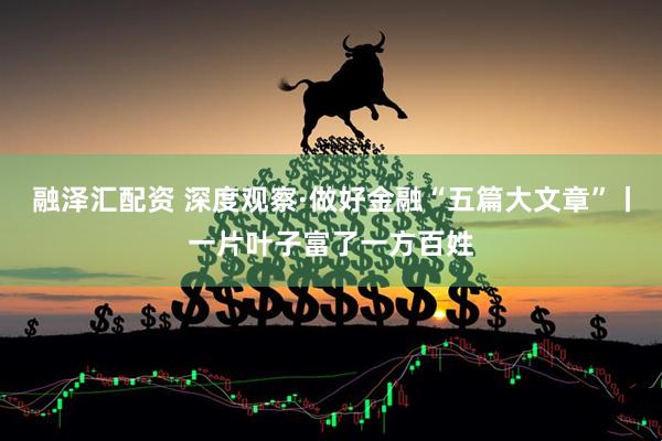 融泽汇配资 深度观察·做好金融“五篇大文章”丨一片叶子富了一方百姓